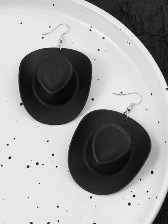 1 对复古黑帽魅力耳环，独特的夏季海滩风格耳环，适合女性日常佩戴、派对、假日和节日