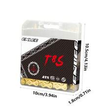 1 pieza Cadena de bicicleta dorada ENLEE para bicicletas de 6/7/8/9 velocidades, de acero duradero con diseño decorativo de cadena, resistente a la oxidación y con baño electrolítico, para bicicletas de montaña y de carretera, fácil instalación, engranaje de bicicleta