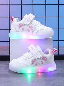 MGO Kidss MGO Dziecięce Czarno-białe Świecące Sportowe Buty Codzienne, Migające Świecące Trampki Dla Studentów, Urocze Buty Dziecięce Z Kreskówek Pandy, Odpowiednie Dla Chłopców I Dziewcząt