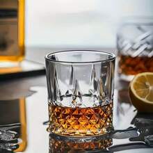 6 Stücke hochwertige Whiskeygläser, 7oz, Gläser für Old Fashioned Cocktails, Vintage Gläserset, Tumbler Gläser, Gläser für eisgekühlte Getränke, geeignet für Bourbon Whiskey, Scotch Whisky, Spirituosen, Wodka, Cocktails, passend für Familien, Bars, Partys, einzigartiges Geschenk für Männer