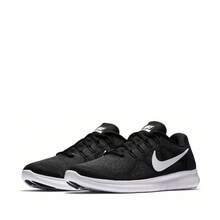NIKE 女款 FREE RN 轻便透气跑步鞋，型号：880840-001 - 黑與白 - 查看 1