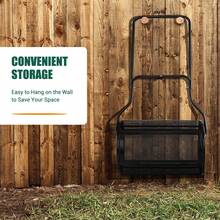 GOFLAME 27 Inch Compost Spreader Peat Moss Spreader With Upgrade U-Shaped Handle - Black - View 7