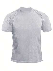 Men's Plus Size T-Shirt With Hammer Skull Pattern - Light Grey - View 2