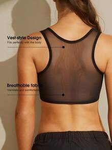 1pc Chest Compression Sports Bra, Minimizing Bust, Shaping Vest For Women