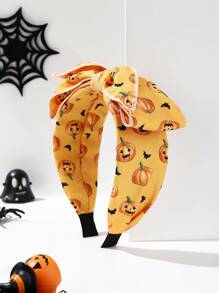 1 Peça Faixa de Cabeça Larga com Estampa de Frutas em Tecido, Laço, Uso Diário, Bandana, Faixa de Cabelo, Tiara, Fantasia de Halloween