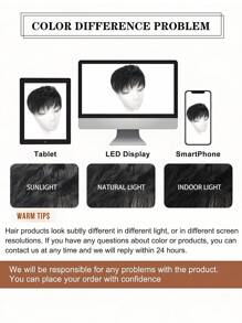 Men Short Toppers Hairpiece Hair Extensions (Natural Black) For Covering White Loss Hair Thinning Hair (Natural Hair)