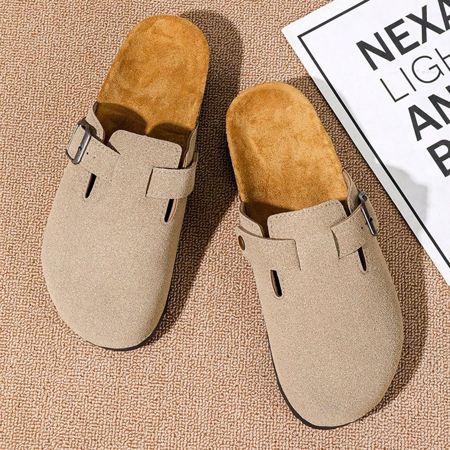 Sandalias de playa casuales de moda primavera/verano 2025, sandalias unisex cerradas, ligeras y transpirables, material de PU, zapatos de playa para e