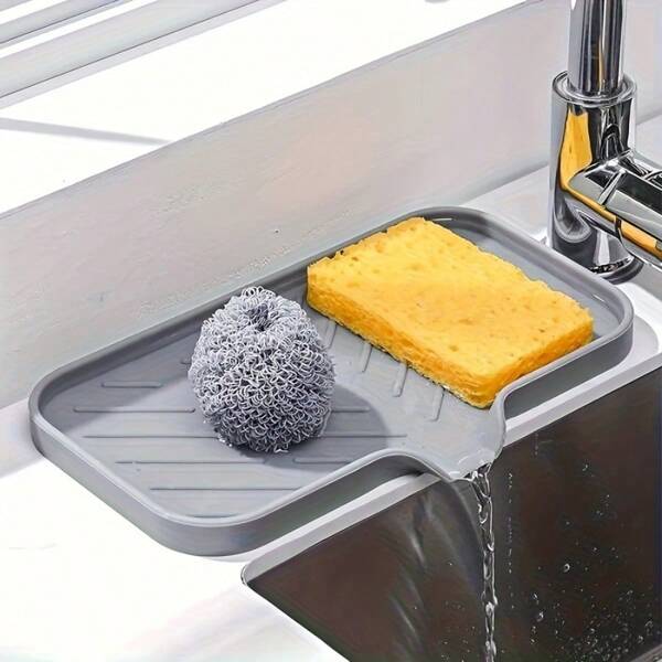 1pc Silicone Drain Pad For Kitchen Sink, Ideal For Wiping Sponge Dishwashing Towels To Keep Your Kitchen Dry, A Must-Have Household Item.
