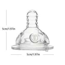 Set de 3/6 chupetes redondos de silicona para bebé, 5cm de diámetro aptos para biberones, seguros, con alimentación en múltiples etapas para uso diario