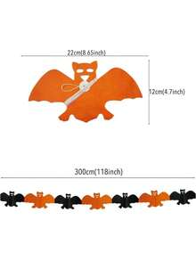 AFYPRTY 3Meters Halloween Hanging Garland Bunting Bat Pumpkin Ghosts Spider Paper Banner Happy Halloween Party Decorations Horror Props - Multicolor - View 15