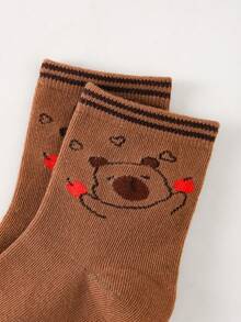 20/10/5 Pairs Kids Ankle Socks, Cute Capybara Pattern, Soft Breathable Comfortable Sports Socks, Suitable For Back To School, Holiday Gifts, Student Wear, Outdoor Sports, Travel, Daily Matching, Random Colors - Multicolor - View 5