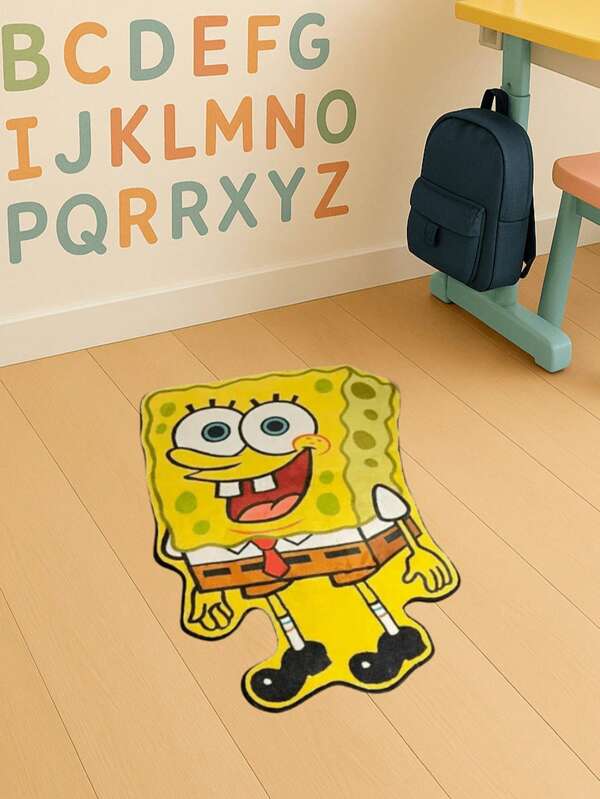Cute Spongebob Squarepants Decor Rug,Soft & Washable Cartoon Floor Mat For Bedroom/Entrance,Kindly Note: Due To Artificial Production Manufacturing,Slight Differences In Size/Shade/Print Occur