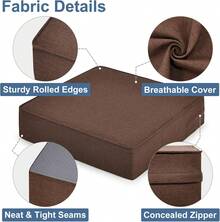 Gel Memory Foam Recliner Cushion For Elderly, Extra Large Seat Cushion, Dual-Layer Foam Chair Pad For Couch, Armchair, Wicker Chairs, Floor, 18 * 18 * 4in, Caramel - 珊瑚粉 - 查看 2