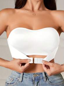 3Pcs Strapless Front Clasp Push Up Bra, Wireles Bra -Everyday Bra - Multicolor - View 5