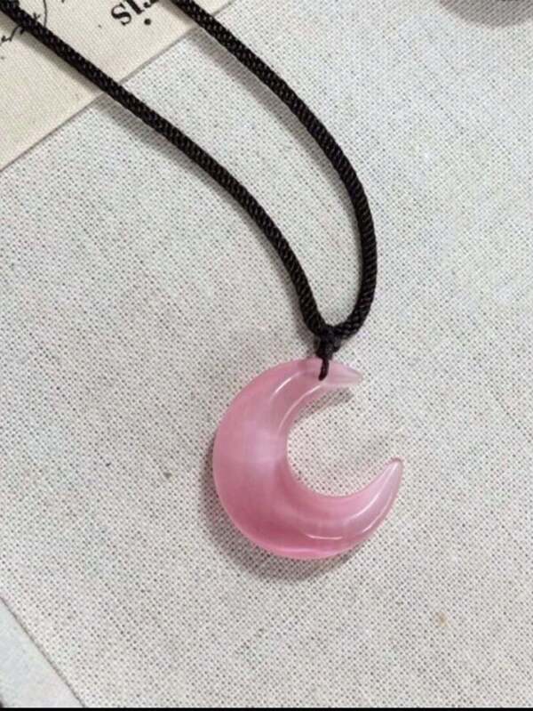 1 pieza Collar con Piedra de Luna Creciente a la luz de la Luna, Collar Minimalista para Mujeres