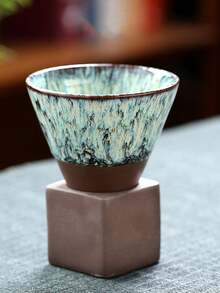 1 件创意漏斗形陶瓷咖啡杯，容量 200 毫升，适用于家庭和办公室，浓缩咖啡、拿铁艺术、牛奶杯、水杯