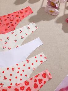 Paquete de 5 bragas tipo tanga cómodas, transpirables y sin costuras de tiro bajo y sexy para mujer, multicolor - Multicolor - Ver 5