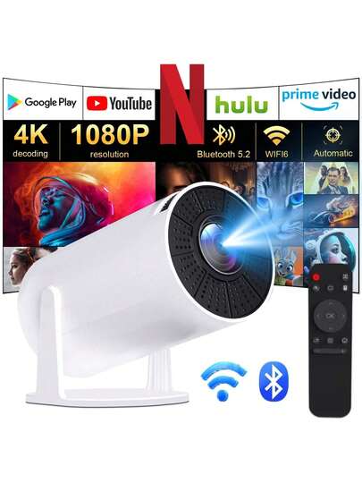 XBJ 【2026年最新】HY300 4Kスマートプロジェクター｜Android 11搭載・日本仕様プラグ内蔵｜ポータブル屋外ミニプロジェクターとしてキャンプ・旅行に最適｜プロジェクター bluetooth＆WiFiでスマホ/PCとシームレス接続｜1920×1080PフルHD映画級画質｜自動台形補正＆2kg軽量ボディで家庭・オフィス両方で活躍｜ホームシアター・プレゼン・休日集まりに万能｜プロジェクタースクリーン推奨｜ぷろじぇくたー スクリーン対応｜付属リモコンで快適操作（日本語説明書付き）