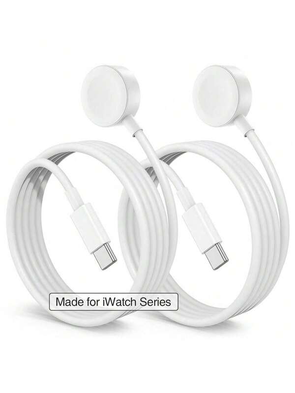 2pcs 3.3ft/100cm Magnetic Wireless Charger Cable Compatible With Watch Series Ultra/9/8/7/6/5/4/3/2/1/SE, Type-C Fast Charging