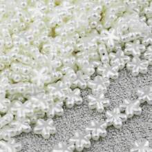10/30/50/100pcs White Acrylic Beads With Butterfly, Heart, Clover, Water Drop Shapes, Perforated Spacer Beads For DIY Jewelry, Accessories, Hair Decoration, Earrings, Garments, Phone Chains