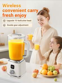 1pc Digital Knob Juicer, Wireless Fruit & Vegetable Juicer, Compact & Easy To Store, Versatile For Soft & Hard Produce, 1500mAh Battery Capacity, Can Juice Various Fruits & Vegetables, 1-Machine Multi-Function Quick Juice Extraction, 600ml Capacity, 390W Copper Motor 5C Power, 304 Stainless Steel, Precision 10-Blade, 40-60s 2 Time Settings, Suitable For Juicing Dragon Fruit, Orange, Watermelon, Pear, Mango Pear, Ginger, Celery, Strawberry Milkshake - Multicolor - View 12