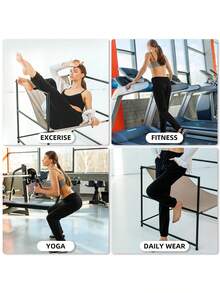 2 Piece Set Women's Lightweight Joggers Workout Leggings Workout Yoga Running Travel Gym Stretchy Pockets - đỏ tía đen - Xem 5