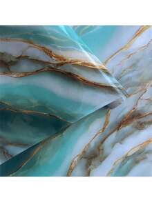 1 Roll Marble Pattern Self-Adhesive Wallpaper, Glossy Contact Paper, Kitchen Oil-Proof Sticker, Backsplash Wall Decal, Bathroom Wall Sticker - Green - View 11