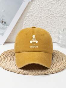 1 Stück Herren süße kleine Totenkopf Hanteln Design verstellbare vintage zerstörte Outdoor Sport Baseball Kappe, geeignet für den täglichen Gebrauch, Frühling/Sommer/Herbst/Winter