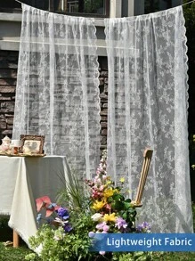 1 pièce Rideau en dentelle blanche, rideau tricoté transparent convenant pour le salon, la chambre, la cuisine, la salle de bain, la décoration de la maison, la décoration de la pièce
