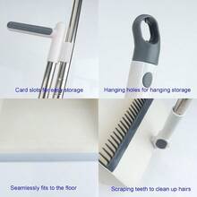 New Broom Dustpan Set With Comb Teeth Windproof Vertical Long Handle Broom Kit Dustpan Set Household Cleaning Sweep White - White - View 6