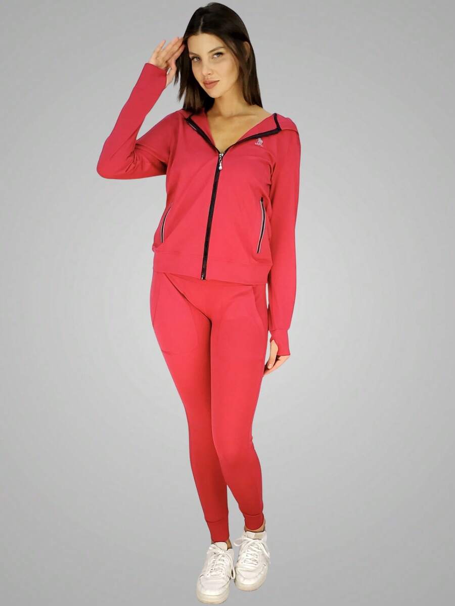 HPC POLO pants licra conjunto PARA mujer deportivo casual bonito calidad - Rojo - Ver 1