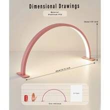 1 pièce Lampe à ongles en demi-lune blanche/rose, lampe de bureau à bouton-poussoir USB, pour l'éclairage de remplissage des ongles, la coiffeuse, le bureau fait main, la table de nuit, lumière blanche monochromatique