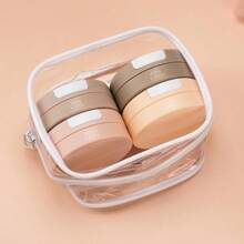 Travel Containers For Toiletries Magnetic Travel Containers TSA Appd M Jars With Clear Toiletry Bag Leakproof Small Jars With Multiple Labels For Better Organization - Apricot - View 7