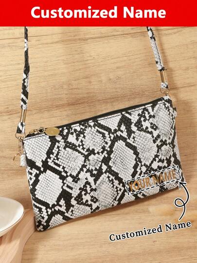 1 pieza Bolso de Bandolera Personalizado con Nombre, Bolso de Bandolera Personalizado con Diseño de Firma, Bolso de Hombro Personalizado con Nombre, Bolso de Hombro Personalizado con Firma, Nuevo Bolso de Bandolera de Moda para Mujeres, Gran Capacidad de Almacenamiento para Monedas y Teléfonos Móviles, Perfecto para Salir, Bolso de Hombro, Bolso para Mujer