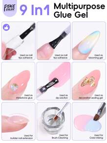 peacecolor 11 piezas Juego de puntas de uñas - 240 piezas Puntas de uñas postizas de cobertura completa - Puntas de uñas mates y transparentes, Puntas de extensión de uñas falsas cuadradas y almendradas cortas, Esmalte de gel translúcido de color rosa nude de 10 ml, Mini lámpara UV/LED, Top Coat de 10 ml, Pegamento para uñas, Herramientas y suministros para uñas para diseño de salón DIY, regalo de Navidad para mujeres