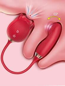 Powerful Rose Vibrator Adult Sex Toy, Female Clitoris Nipple Suction Stimulator, Female Finger Movable G-Spot Massager, Valentine's Day Gift - Red - View 6