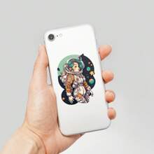 50 Stücke Cartoon Astronaut Kritzeleien Aufkleber, glänzende Vinyl Selbstklebende Aufkleber zum Dekorieren von Skateboards, Gepäck, Notizbüchern, Alben, Tassen, Kühlschränken, Helmen, geeignet für Erwachsene & Jugendliche, für Schulmaterial, Rückkehr zur Schule