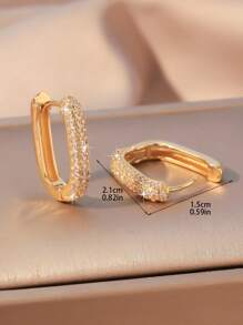 2 Stücke modische, elegante U-förmige Ohrringe mit Zirkonia Einlagen, geeignet als Schmuckgeschenk oder für den täglichen Gebrauch