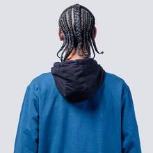 Plus Size Chronic Blue Sweatshirt With Black Original Embroidery - Blue - View 5