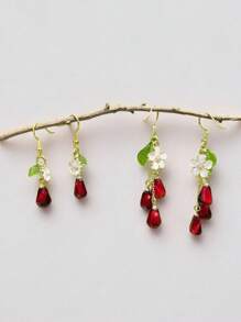 1 Pair New Jewelry Flower & Tassel Design Earrings, Long & Short Style, Sweet & Fashionable, Suitable For Parties, Dates, Gifts