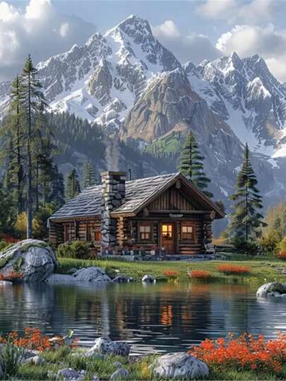 1 peça pintura diamante faça você mesmo paisagem água corrente decoração de casa de campo broca completa 11,8*15,7 pol/30*40 cm