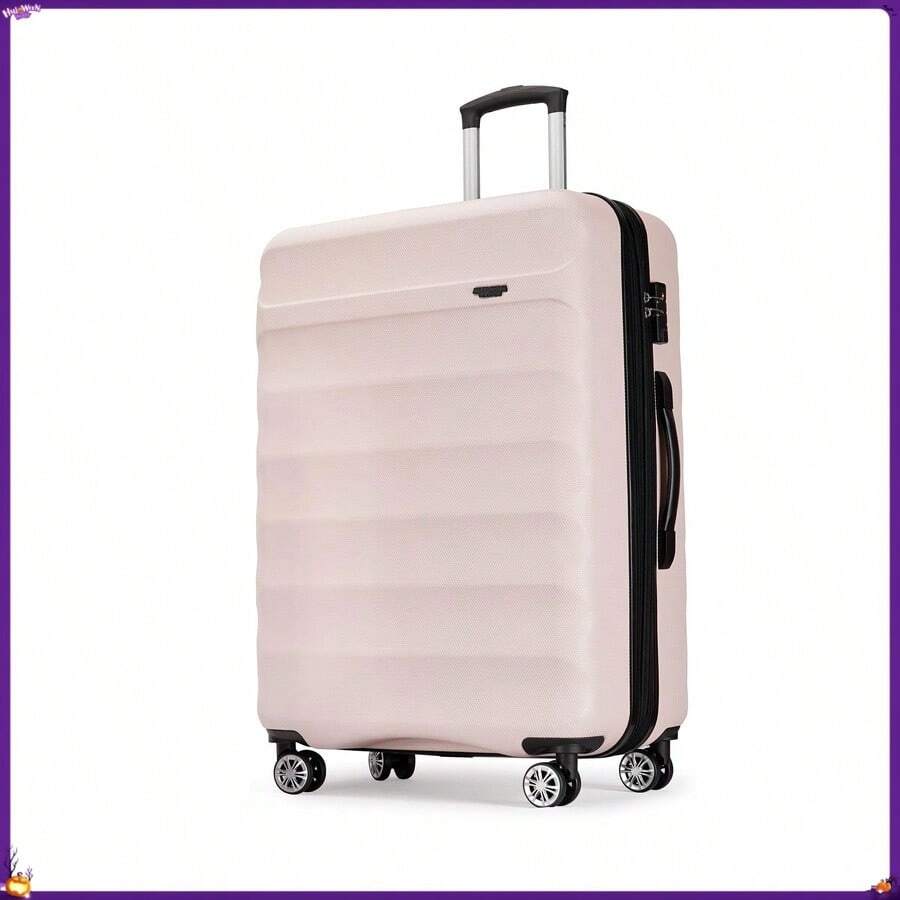 GinzaTravel 28" Checked Luggage,Hard Suitcase With Spinner Wheels, Travel Luggage Set,Light Pink - Multicolor - View 1