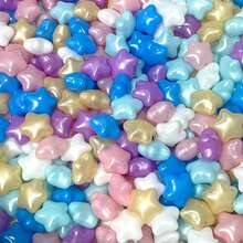 50 个可爱星形球池球、球池海洋球、儿童室内外家庭玩具、婴儿抓球、防压彩色海洋球（适用于婴儿或幼儿球池）、儿童泳池水上玩具、派对装饰礼物