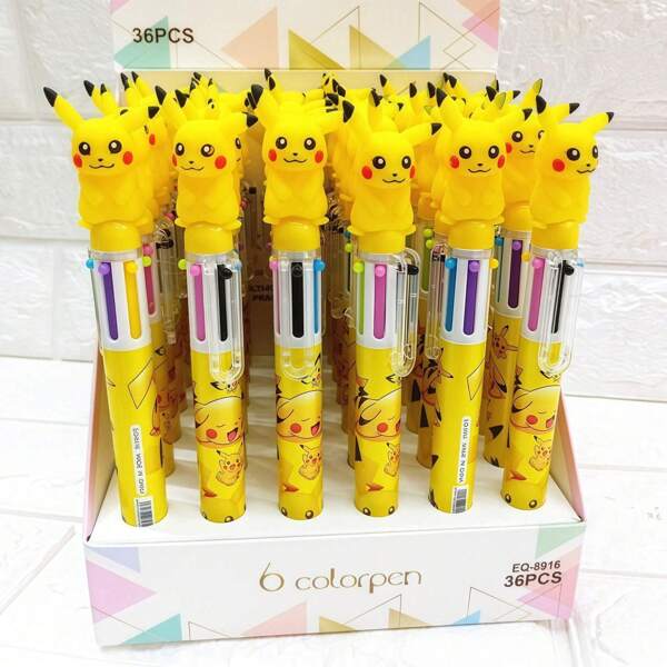 pokemon 6 peças/Conjunto 4 peças/Conjunto Canetas Esferográficas de 10 Cores Pokémon Pikachu, Suprimentos de Exame para Estudantes Canetas Esferográficas de 10 Cores, Ferramentas de Desenho para Estudantes Lápis de 10 Cores, Canetas Esferográficas de Papelaria para Estudantes, Canetas Esferográficas de Papelaria de Volta às Aulas para Estudantes, Canetas Esferográficas de Papelaria de Exame para Crianças 2 peças/Conjunto 1 peça/Conjunto