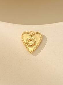 4 piezas de colgantes con forma de corazón de 24K con zirconia y baño de cobre chapado en lujo, material para hacer joyas como collares, brazaletes y pendientes
