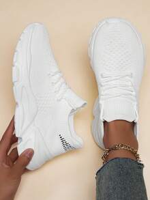 Women's White Comfortable Sneakers For City Walks - Breathable Design & All-Day Support - 白色 - 查看 2
