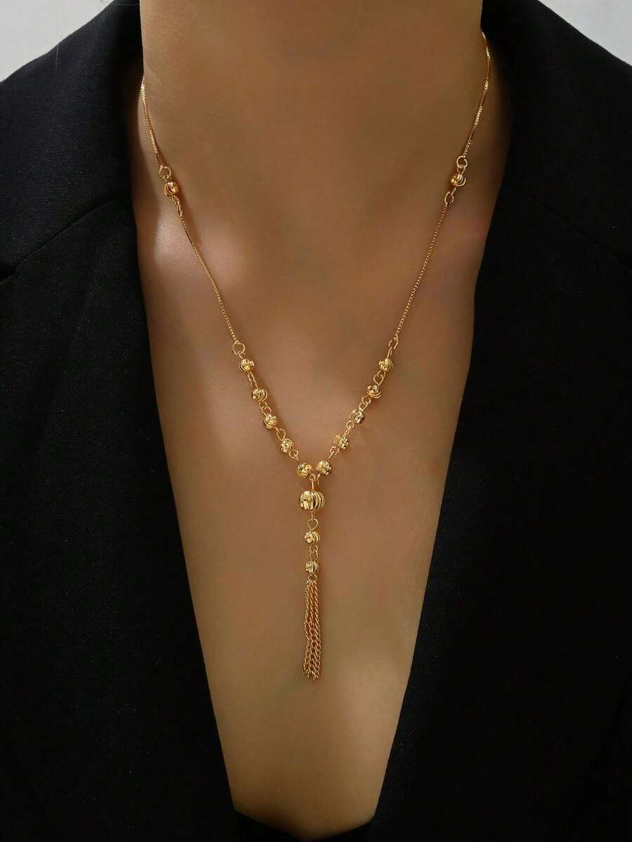 1 chiếc vòng cổ mặt dây chuyền tua rua thời trang cá nhân hóa, kiểu dáng choker đa năng dành cho nữ.