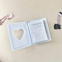 1pc Mini Photo Album, 3-Inch Rectangular Cartoon Heart-Shaped Cover, Idol Photo Card Holder, Cute Collectible Card Book
