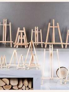 1 Pieza de Caballete de Arte de Madera - Caballete de Exhibición Triangular Portátil para Lienzos, Fotos, Letreros - Caballete de Pintura de Escritorio Adecuado para Artistas, Ferias Artesanales, Bodas - Soporte Universal para Obras de Arte, Útiles Escolares, Vuelta al Colegio