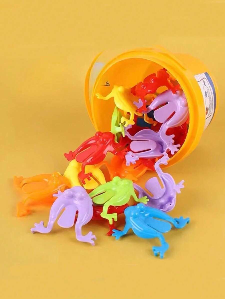 36 pièces Mini grenouilles sauteuses - jouets de doigts en plastique colorés, apprentissage amusant et cadeaux de fête, idéaux comme cadeaux d'anniversaire, durables, sans pile, jeux interactifs, récompenses en classe et fourre-tout de sac cadeau. Jouets de fête, design de grenouille ludique, jouets en plastique de qualité, jeux de grenouilles sautantes amusants, grenouille sautante en plastique de couleur unie, jouet éducatif pour enfants, cadeau pour la fête des enfants